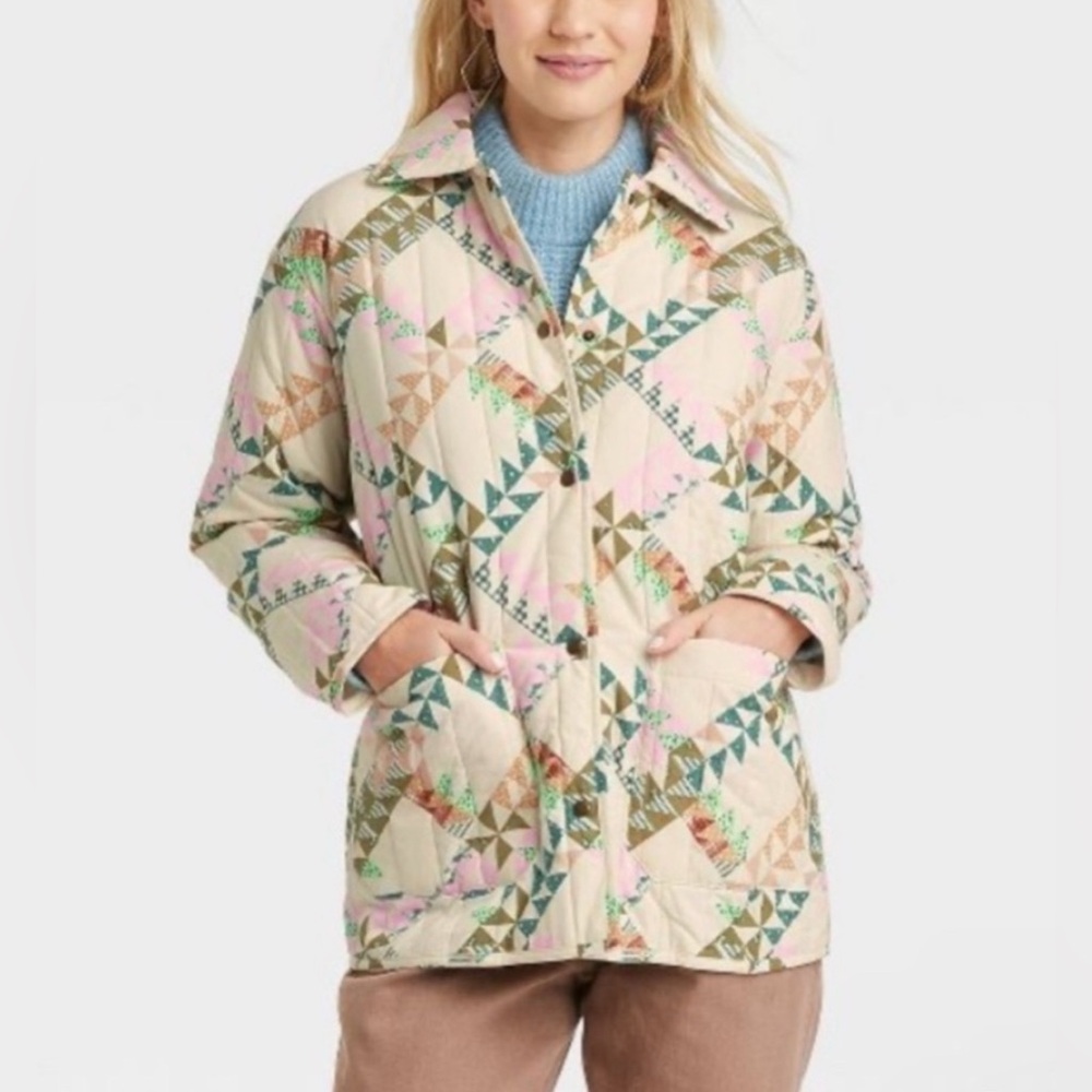 New without tags cream quilted jacket